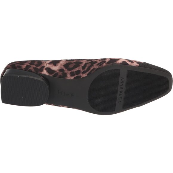 Anne Klein Womens Leopard LeatherClosed Pointed ToePull-On Carlie Ballet Flat - Picture 4 of 8